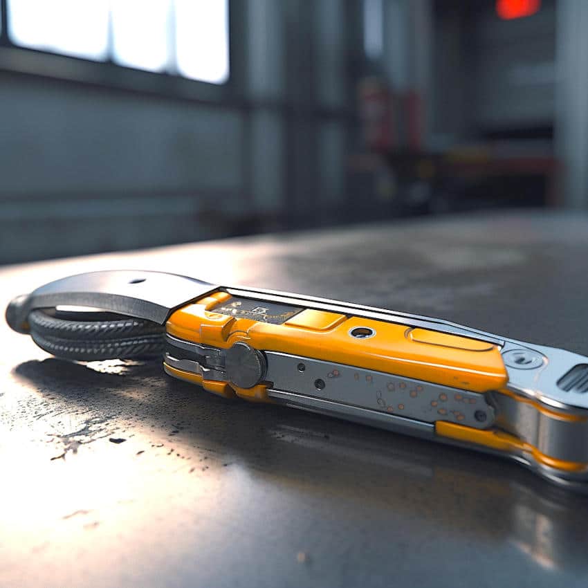 Utility knife with yellow handle