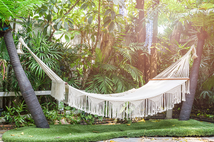 Backyard with hammock