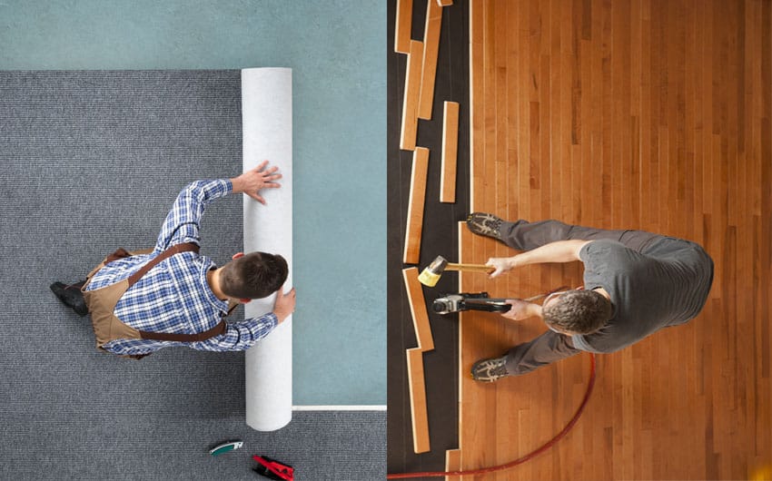 Carpet vs hardwood installation