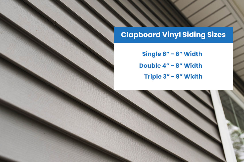 Clapboard vinyl siding sizes width