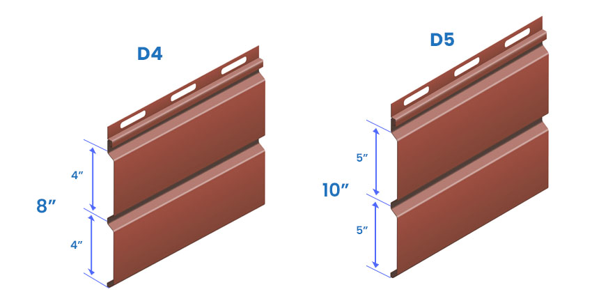D4 and D5 vinyl siding width size