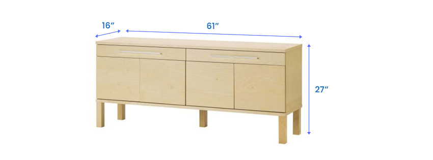 Ikea Bjursta sideboard dimensions