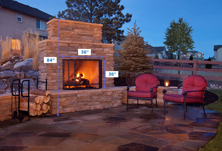 Outdoor fireplace dimensions