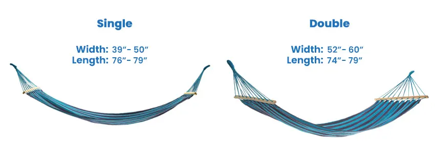 Single and double hammock dimensions