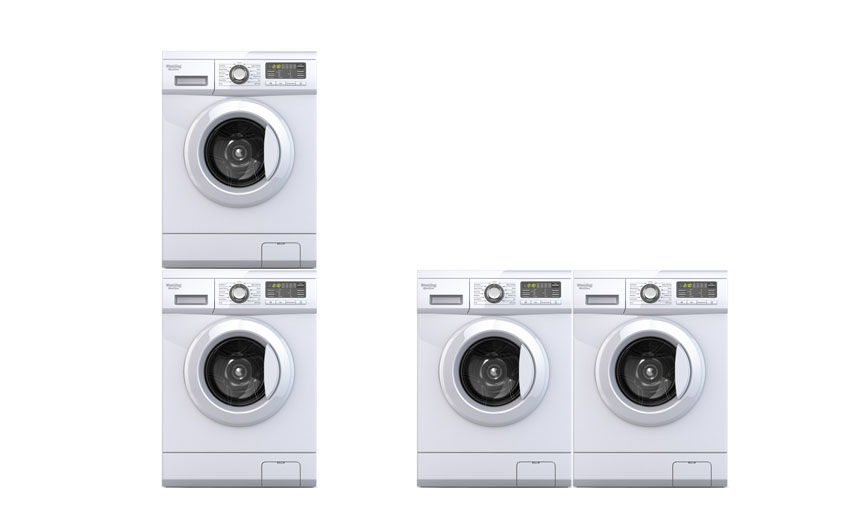 Stackable washers and dryers