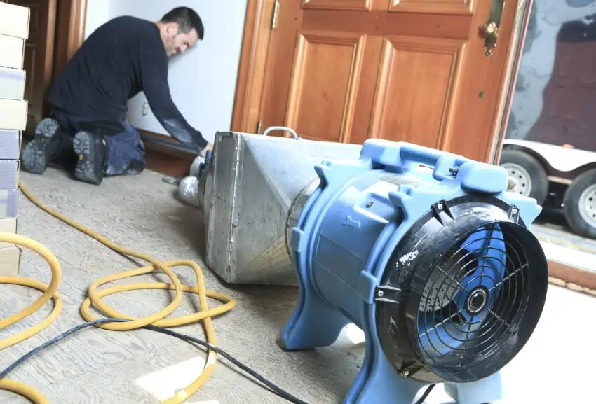 A ventilation cleaner working on a air system