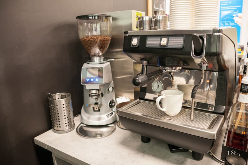 Coffee grinder in kitchen