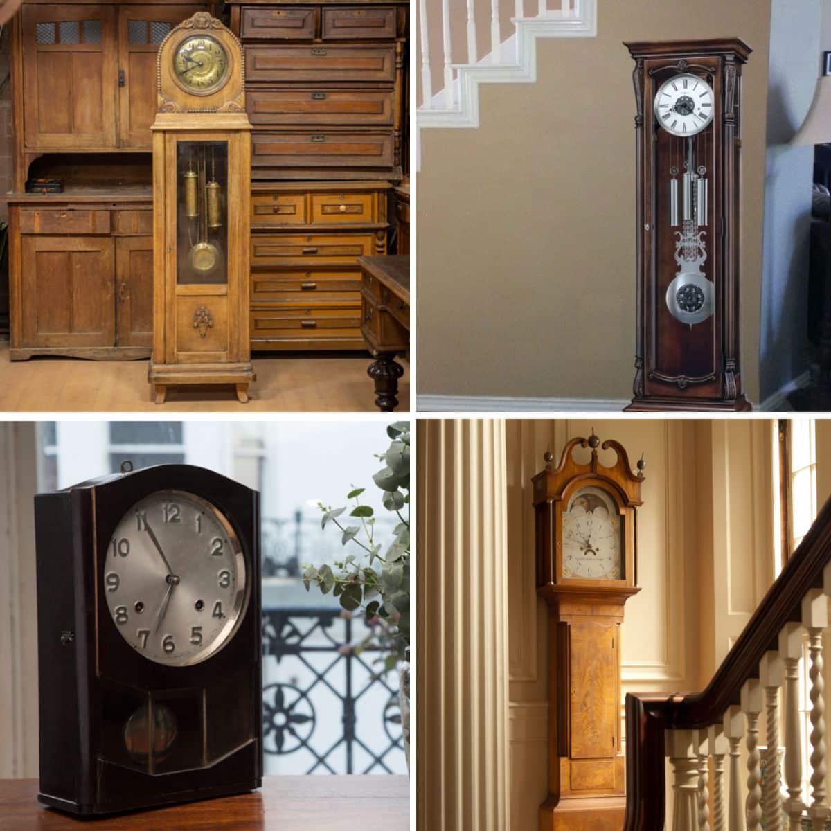 different types of grandfather clocks