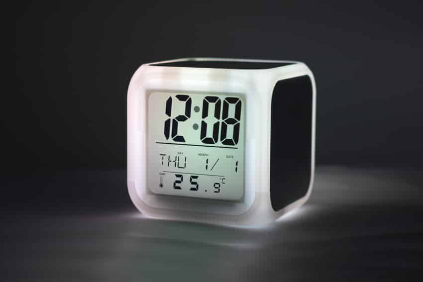 Digital clock with light sensor