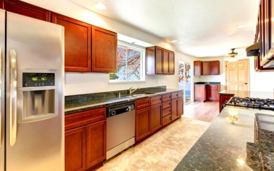 How To Lighten Up A Kitchen With Cherry Cabinets