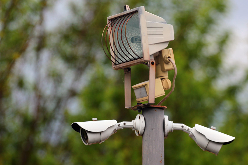 CCTV camera with sensor