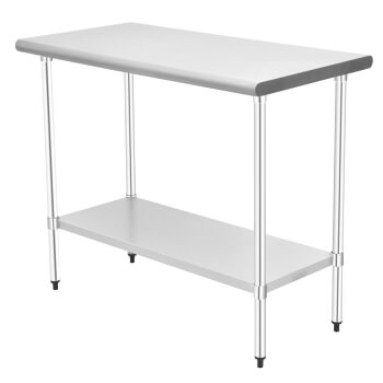Stainless steel table with adjustable shelf for laundry room
