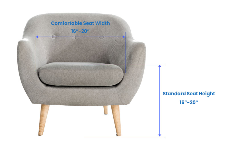 Standard seat height and width