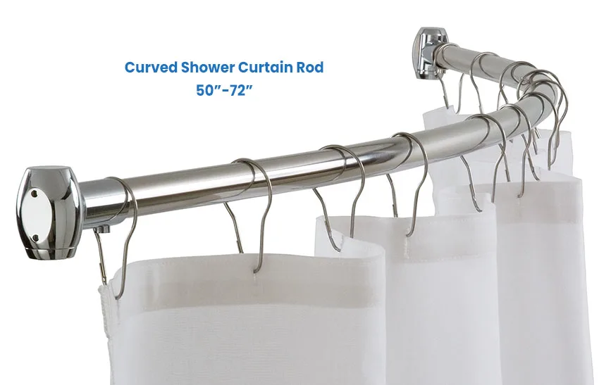 Curved shower rod size