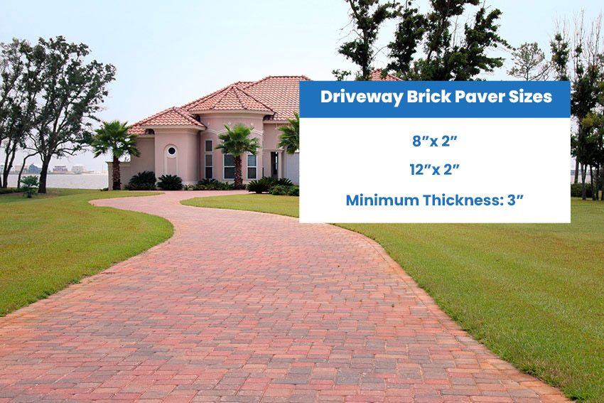 Driveway brick paver sizes