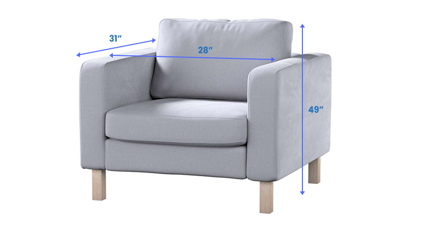 typical armchair dimensions