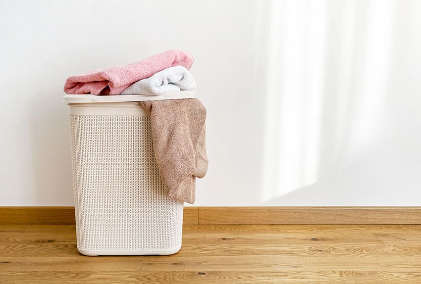 Basket with towels