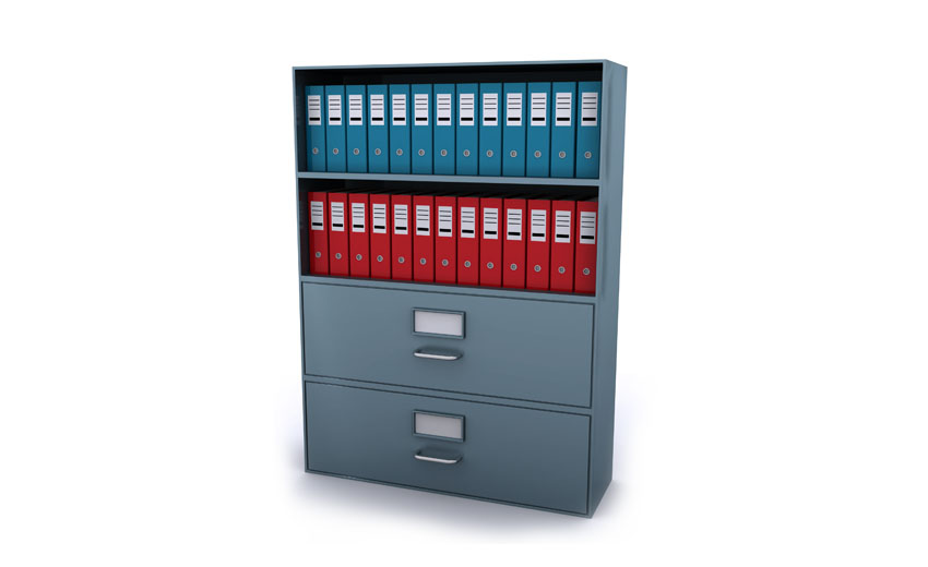 Open shelf cabinet for legal binders