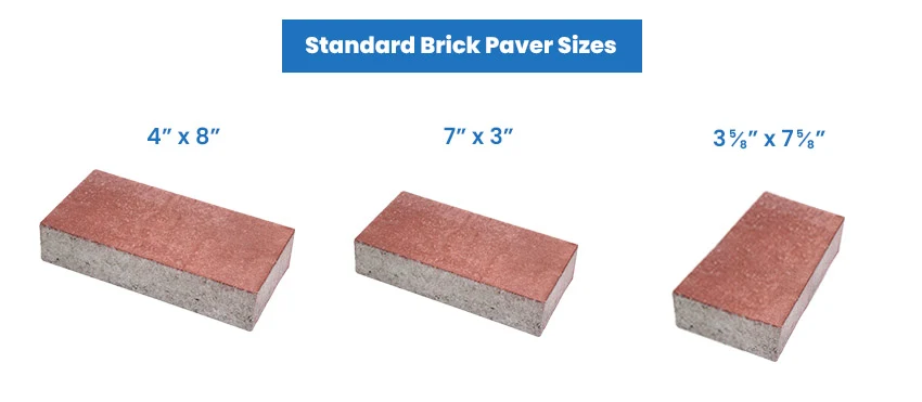 Standard Brick paver sizes