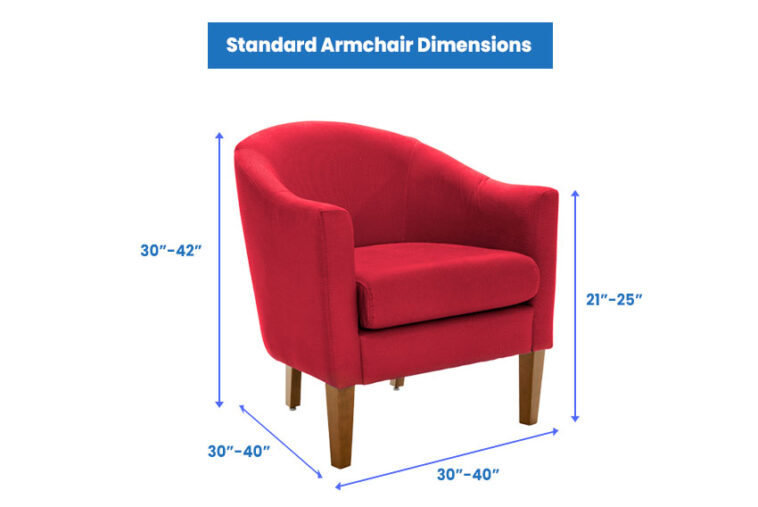 living room arm chair dimensions