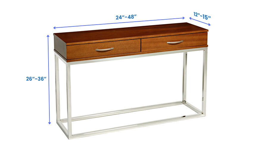 Standard console table size
