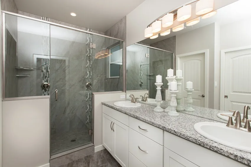 Bathroom with granite countertop