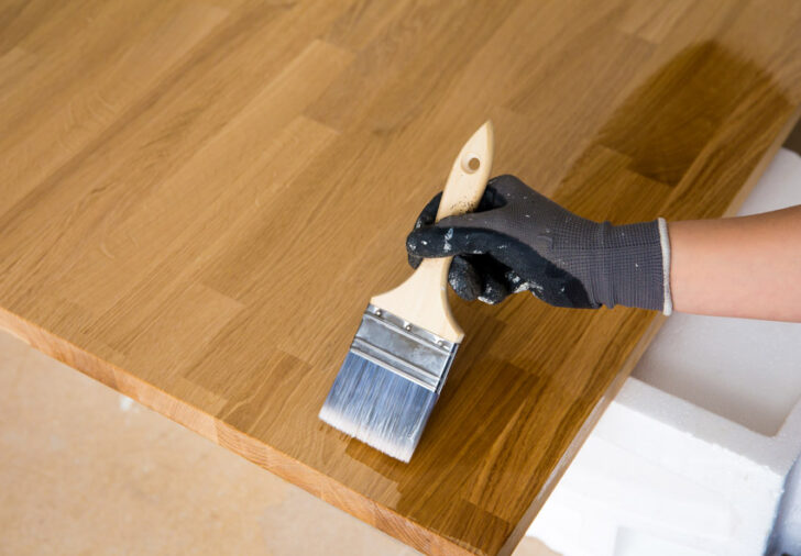 How To Match Wood Stain Colors   Contractor Staining Wood For Kitchen Cabinets Is 728x506 