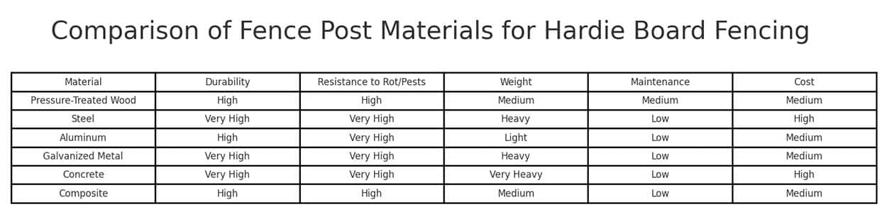 fence post materials