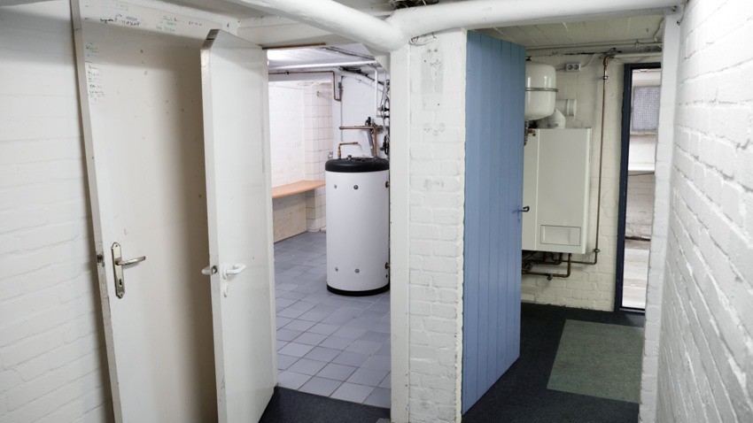 Heat pump water heater in basement