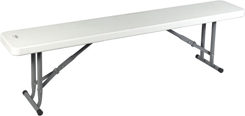 White lightweight plastic foldable bench