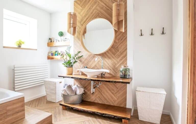 Live Edge Bathroom Countertop (Wood Types & Designs)