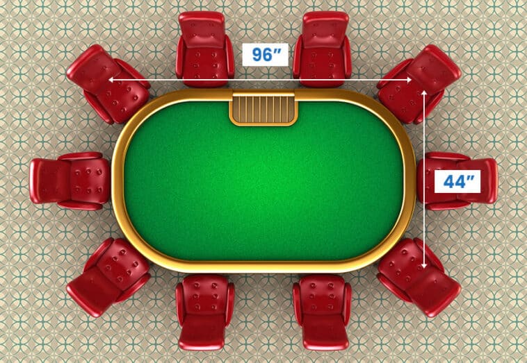 Poker Table Dimensions (Different Shapes & Sizes)