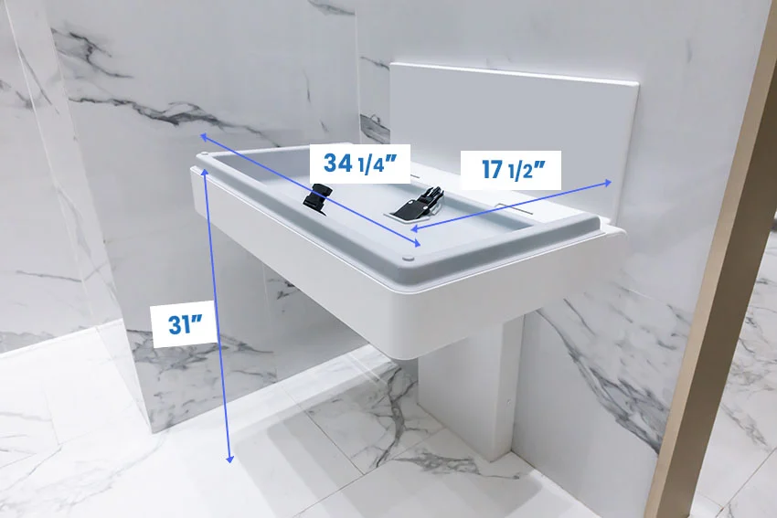 Bathroom changing table dimensions
