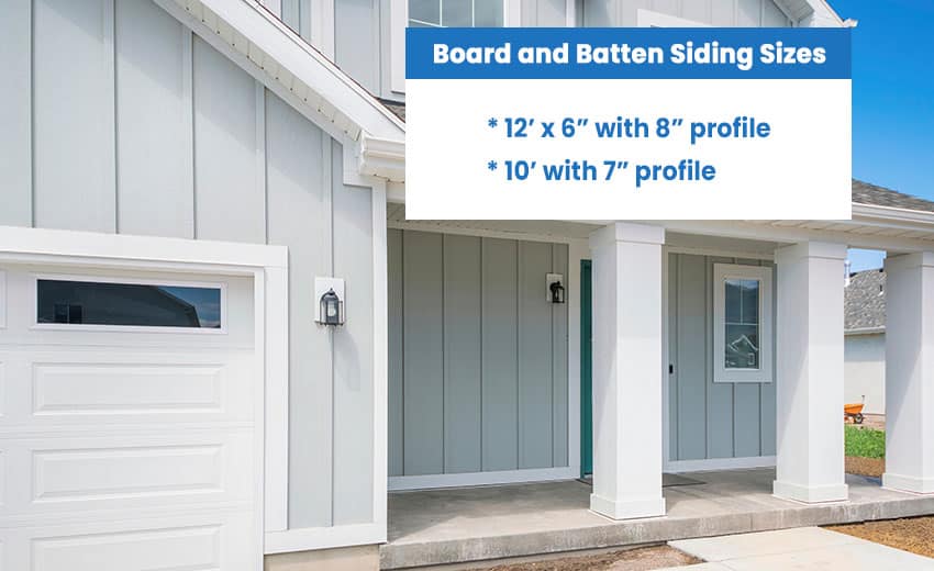 Board and batten siding sizes