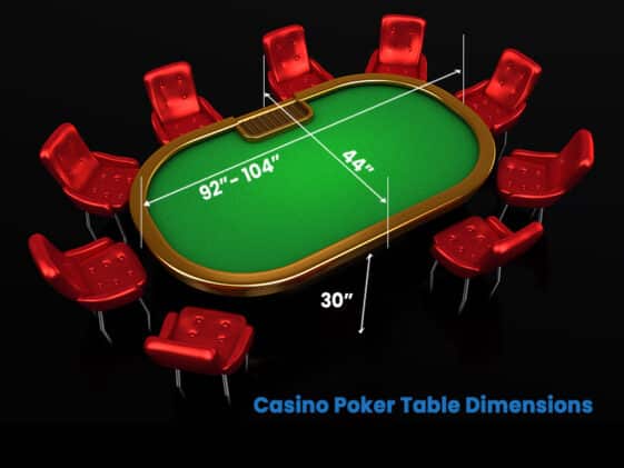 dimentions of a casino poker tables
