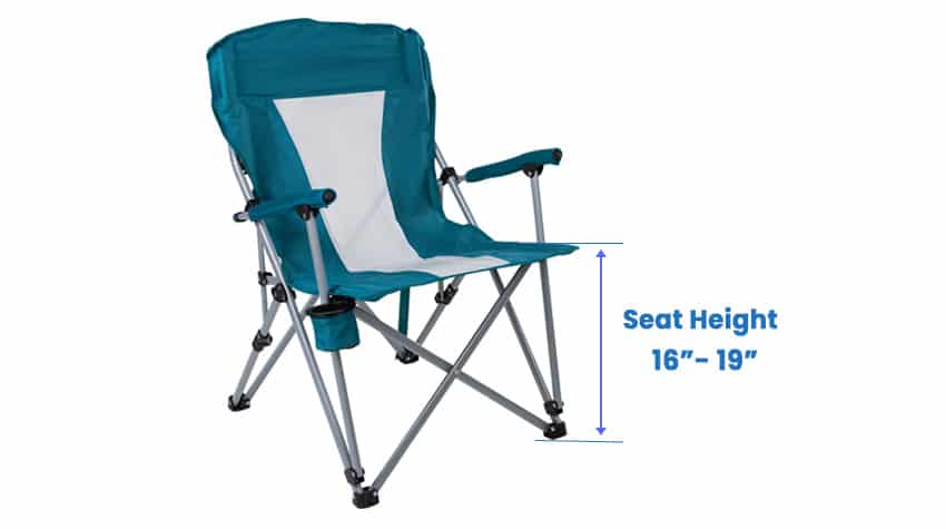 Folding chair seat height
