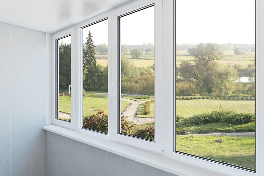 Large fiberglass casement windows