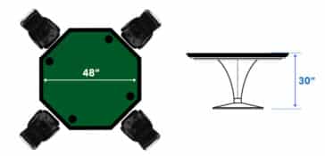 Poker Table Dimensions (Different Shapes & Sizes)