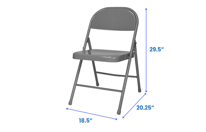 Standard metal folding chair dimensions
