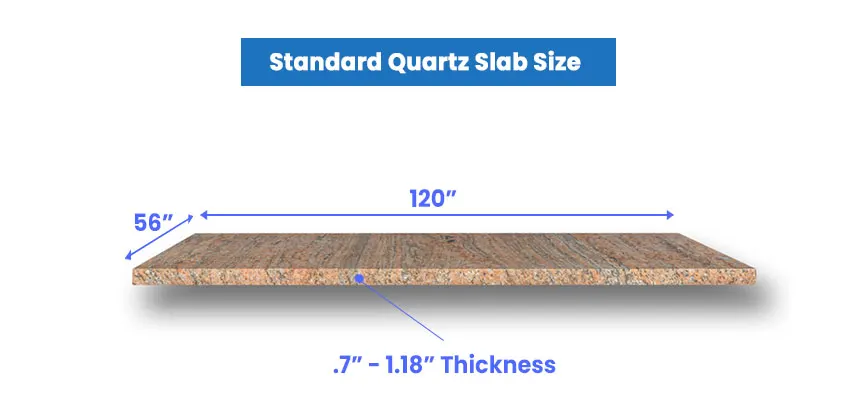 Standard quartz slab size
