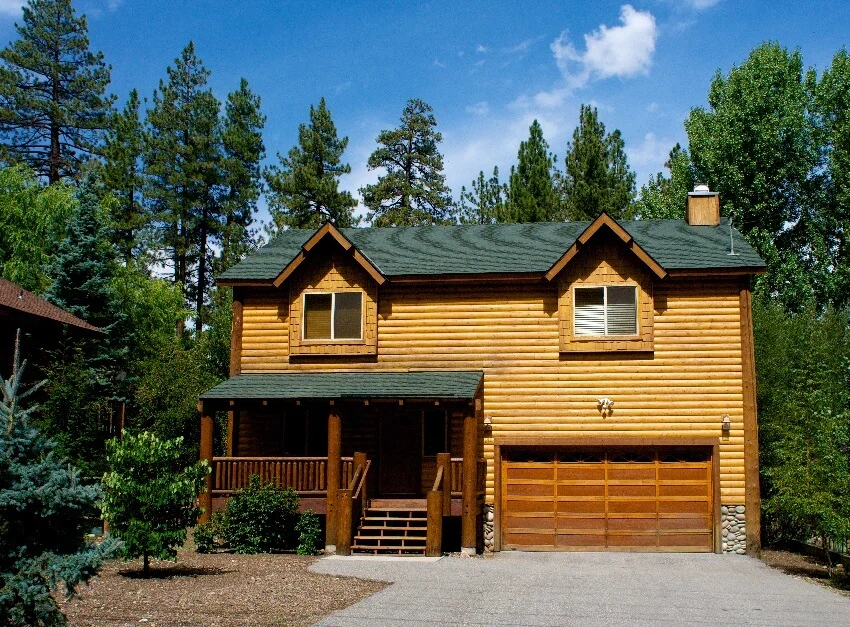 A beautiful log cabin in the woods