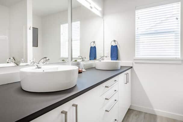 Bathroom With Black Countertops - Designing Idea