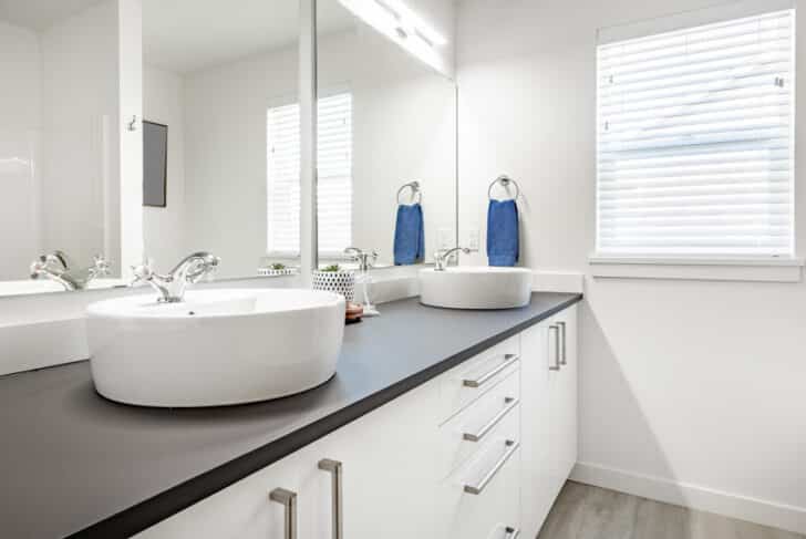 Bathroom With Black Countertops - Designing Idea