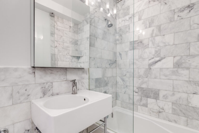 Carrara Marble Shower (Bathroom Designs)