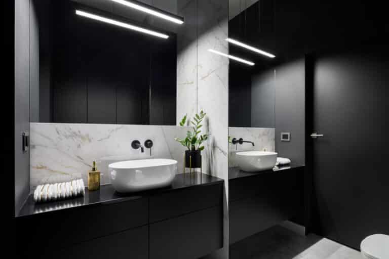 Bathroom With Black Countertops