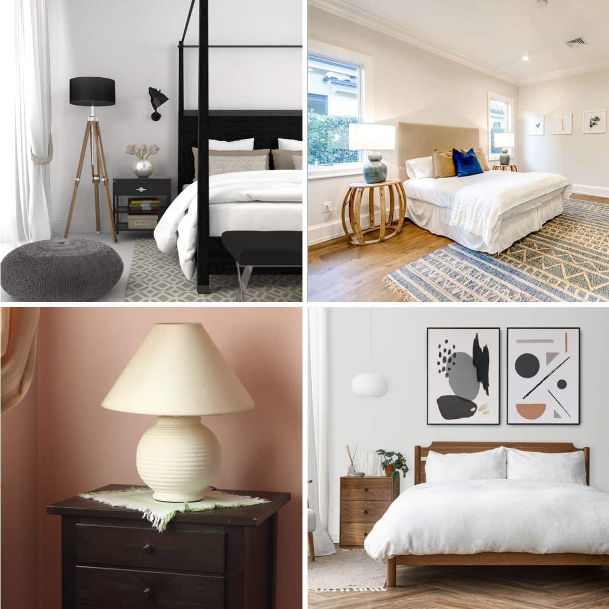 different nightstand designs in bedroom
