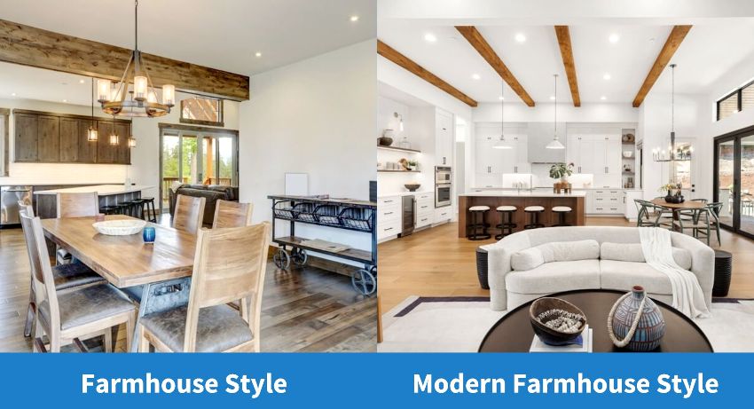 Farmhouse vs modern farmhouse style