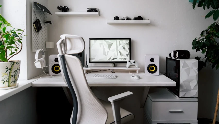 Home office with computer table