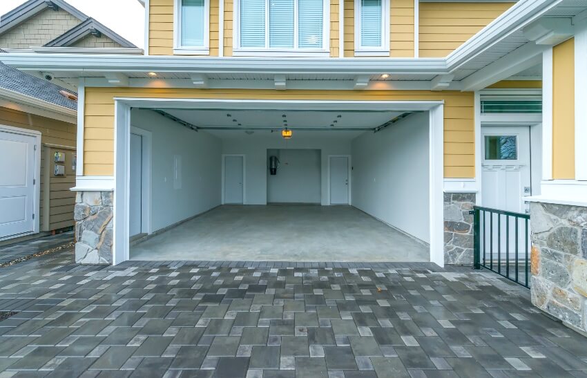 Interior of the empty garage in the residential house