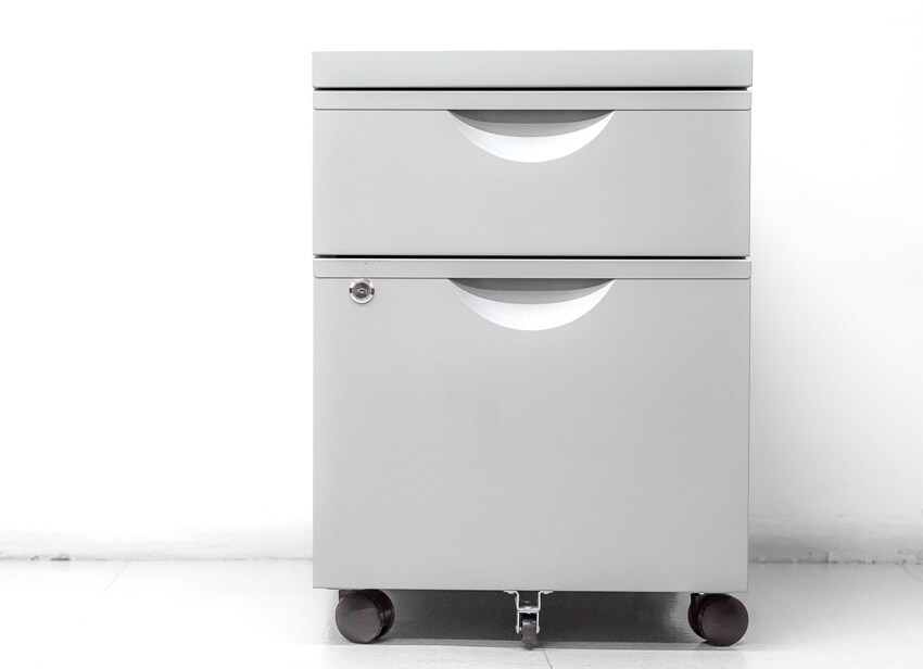 A lateral filing cabinet